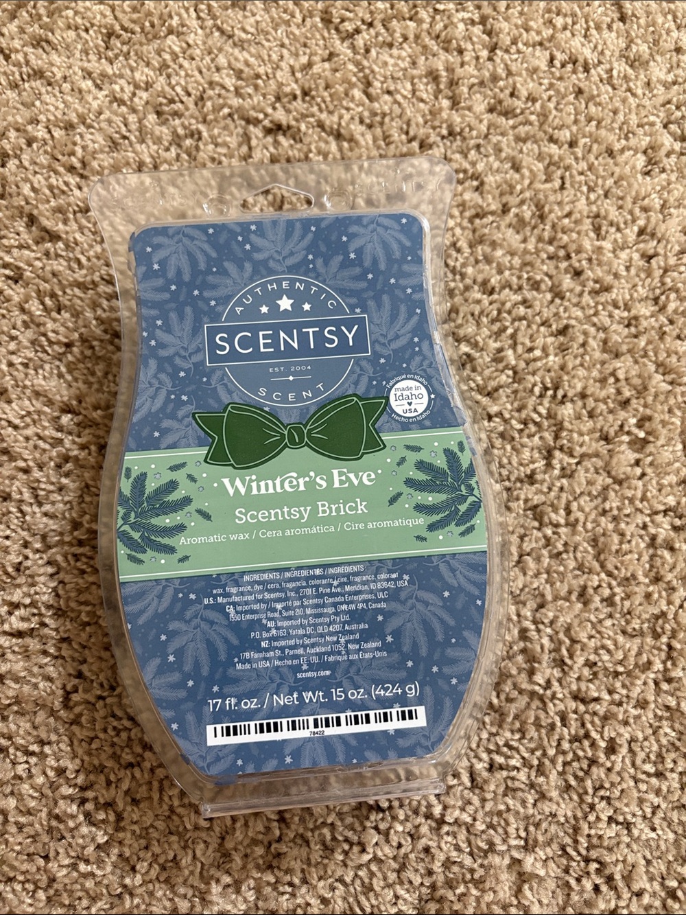 Scentsy Winter's Eve Brick - 1/2 of a cube used